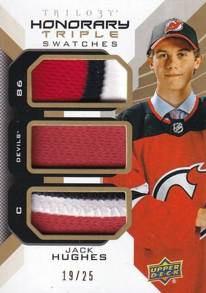patch RC karta JACK HUGHES 19-20 Trilogy Honorary Triple Swatches /25